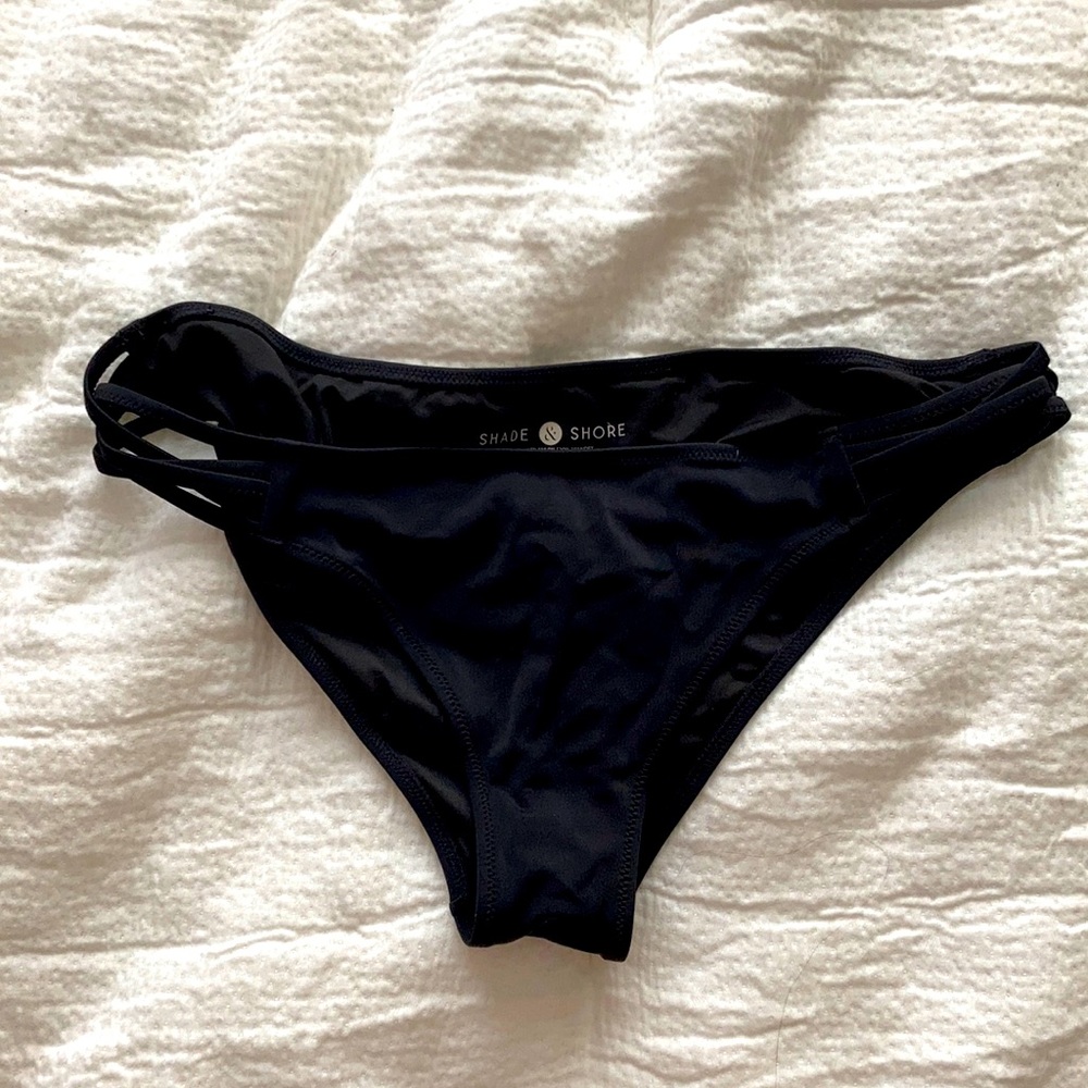 Shade & Shore Black Criss-Cross Bikini Bottom